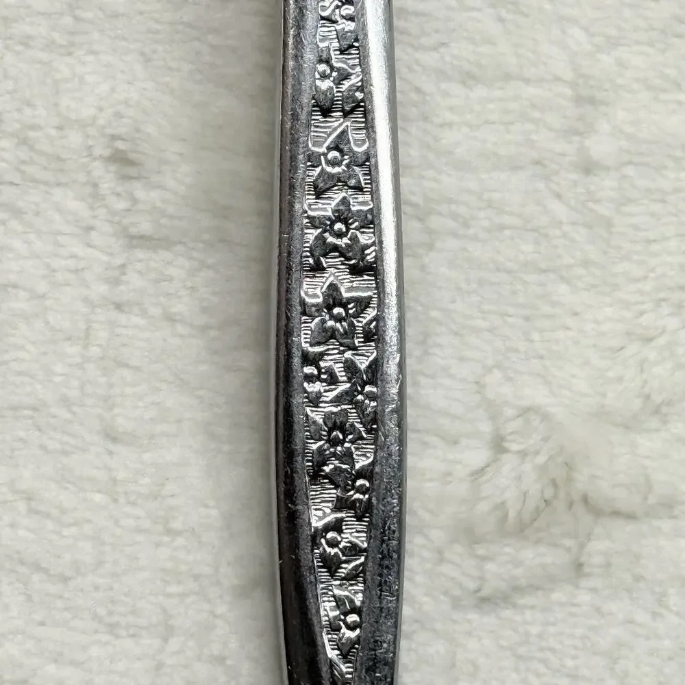 Customcraft Stainless Japan Spreader & Butter Knife Cream Cheese Flower Floral